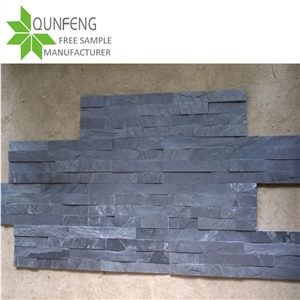 China Black Stone Natural Slate Ledgestone Panel